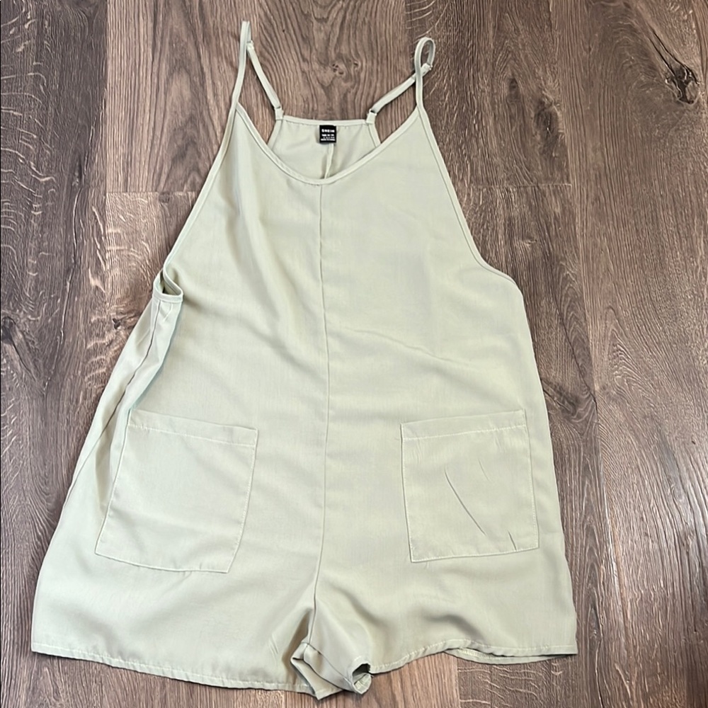 SHEIN Mint Green Sleeveless Romper